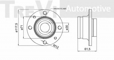 TREVI AUTOMOTIVE wb1874 -  Комплект подшипника ступицы колеса